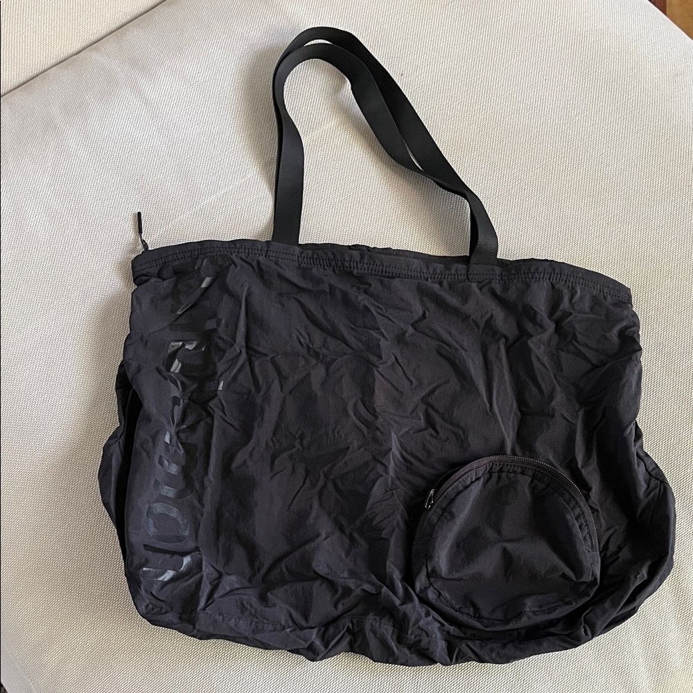 lululemon athletica sackable Black Tote Bag, lightly used